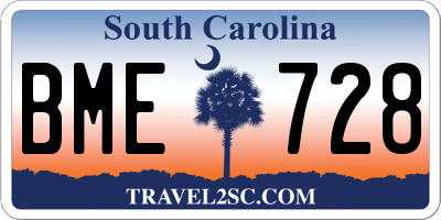 SC license plate BME728