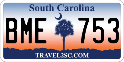 SC license plate BME753