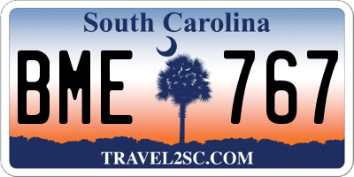SC license plate BME767