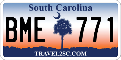 SC license plate BME771