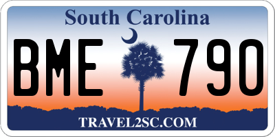 SC license plate BME790