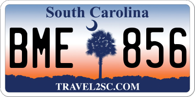 SC license plate BME856