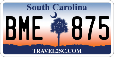 SC license plate BME875