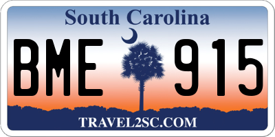 SC license plate BME915