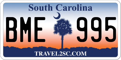 SC license plate BME995