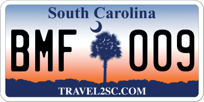 SC license plate BMF009