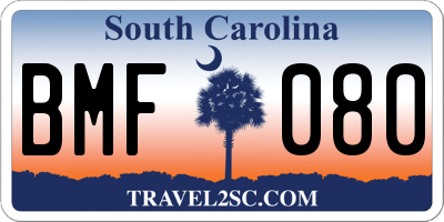 SC license plate BMF080