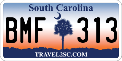 SC license plate BMF313