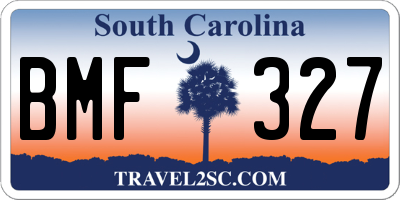 SC license plate BMF327
