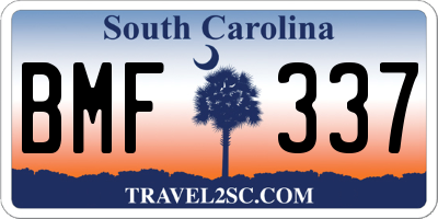 SC license plate BMF337