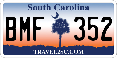SC license plate BMF352
