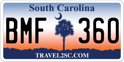 SC license plate BMF360