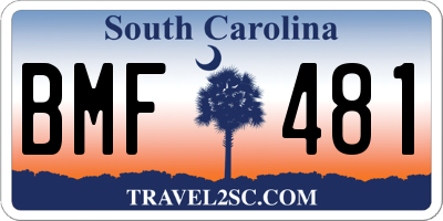 SC license plate BMF481