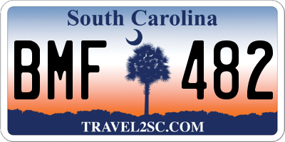 SC license plate BMF482