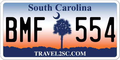 SC license plate BMF554