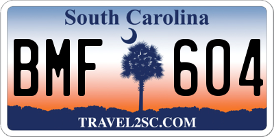 SC license plate BMF604