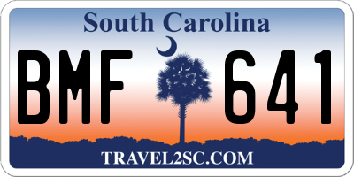 SC license plate BMF641