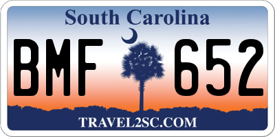 SC license plate BMF652