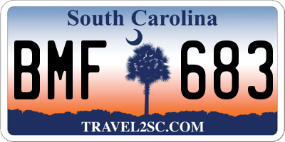 SC license plate BMF683