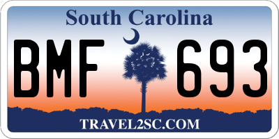 SC license plate BMF693