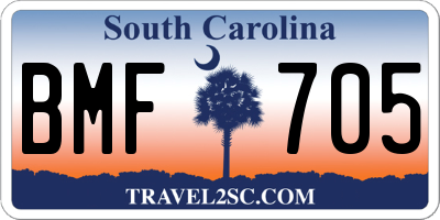 SC license plate BMF705