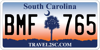 SC license plate BMF765