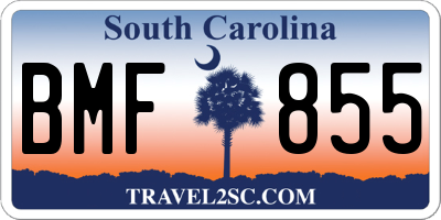 SC license plate BMF855