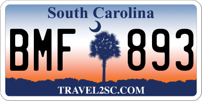 SC license plate BMF893