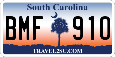 SC license plate BMF910