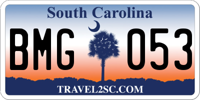 SC license plate BMG053