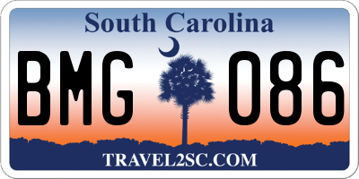 SC license plate BMG086
