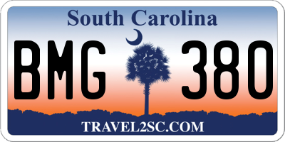 SC license plate BMG380