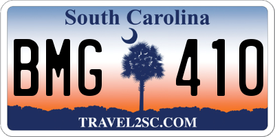 SC license plate BMG410