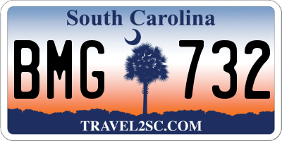 SC license plate BMG732