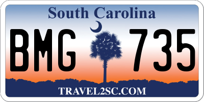 SC license plate BMG735