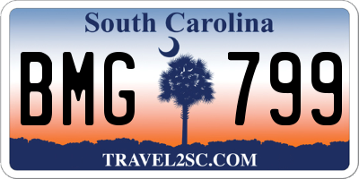 SC license plate BMG799