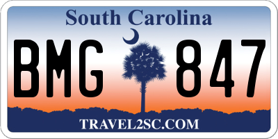 SC license plate BMG847