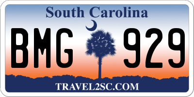 SC license plate BMG929
