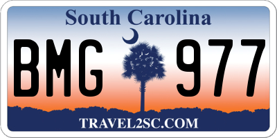 SC license plate BMG977