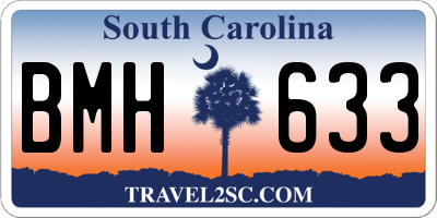 SC license plate BMH633