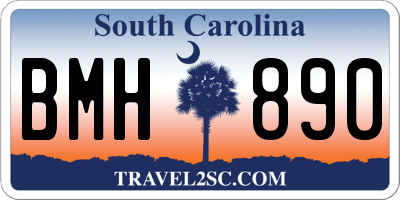 SC license plate BMH890