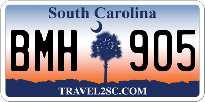 SC license plate BMH905