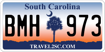 SC license plate BMH973