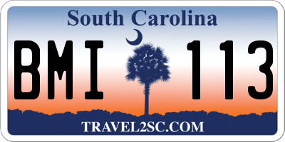 SC license plate BMI113