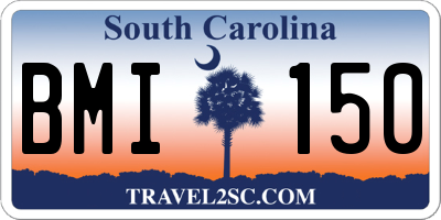 SC license plate BMI150