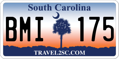 SC license plate BMI175