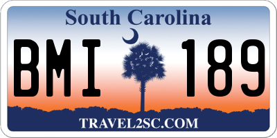 SC license plate BMI189