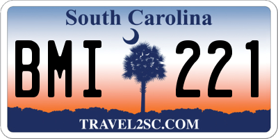 SC license plate BMI221