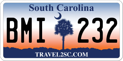 SC license plate BMI232