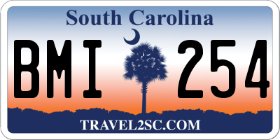 SC license plate BMI254